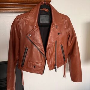 All Saints Women's Tan Leather Jacket